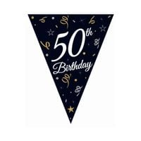 girlanda flagi urodzinowe 50-te urodziny czarny