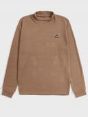 G37M007 DZIANINOWY GOLF GŁADKI BRĄZOWY SHEIN S