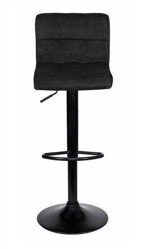 Hoker barowy czarny tapicerowany welur z oparciem regulowany glamour na Arena.pl