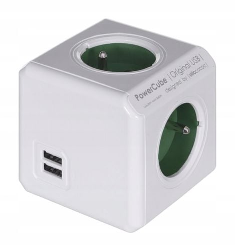 Listwa kostka allocacoc PowerCube 4 gniazda 230V +2xUSB 2.1A na Arena.pl