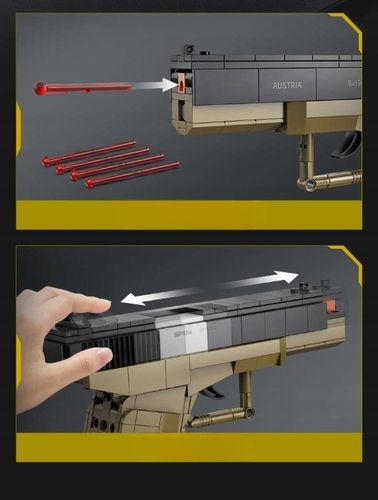 KLOCKI CADA BROŃ GLOCK 17 MECHANICZNY PISTOLET 338 ELEMENTÓW + 5 NABOI na Arena.pl