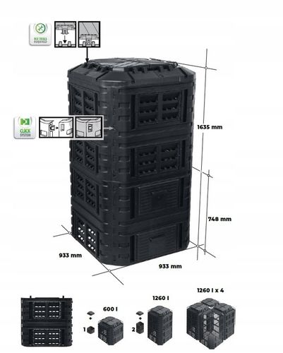 KOMPOSTOWNIK MODUŁOWY Całoroczny KOMPOSTOWNIA Eko XXL POLSKI 1260 litrów na Arena.pl