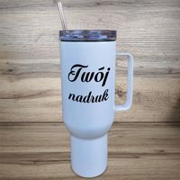 Biały kubek termiczny - podróżny 1200 ml ze stali nierdzewnej z Twoim nadrukiem