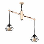 LAMPA WISZĄCA WOODY BLACK 2XE27