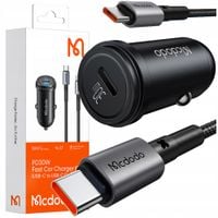 mcdodo szybka ładowarka samochodowa do telefonu usb-c led + kabel usb-c 1m