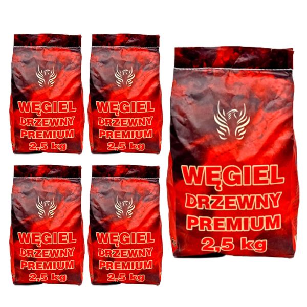 5x Węgiel drzewny do grilla 2,5kg zdjęcie 1
