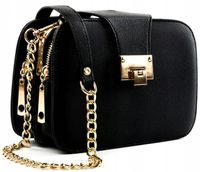 Torebka Elegancka Damska KUFEREK black listonoszka  T5