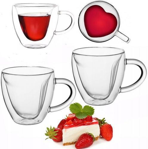 SZKLANKI FILIŻANKI TERMICZNE KUBKI DO HERBATY KAWY GRZAŃCA SERCA 250 ml na Arena.pl