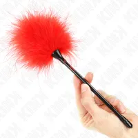 kink red feather duster laska 27 cm - akcesorium do zestawow bondage