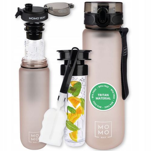 BUTELKA na wodę 1l MOMO WAY BIDON z sitkiem na owoce bpa free tritan na Arena.pl