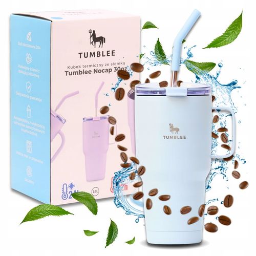 Kubek Termiczny z WYGODNYM Uchwytem i STALOWĄ Słomką TEMPERATURA DO na Arena.pl