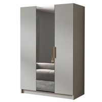 Szafa CALPE II 150 cm z lustrem-pojemna garderoba-KASZMIR+ZŁOTY