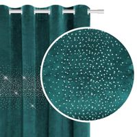 Zasłona gotowa na przelotkach Shiny 140x250 welurowa ciemnoturkusowa