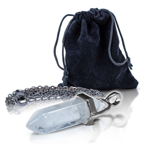Kryształ górski – zawieszka z łańcuszkiem w woreczku na Arena.pl