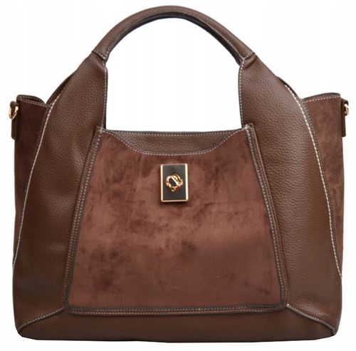 BESTINI torebka damska SHOPPER na ramię A4 ZAMSZ czekolada shopper na Arena.pl
