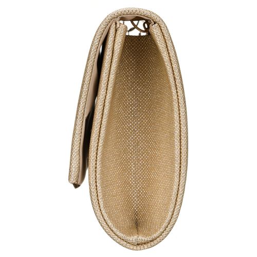 wizytowa, złota torebka damska wykonana z tkaniny syntetycznej zamykana na Arena.pl