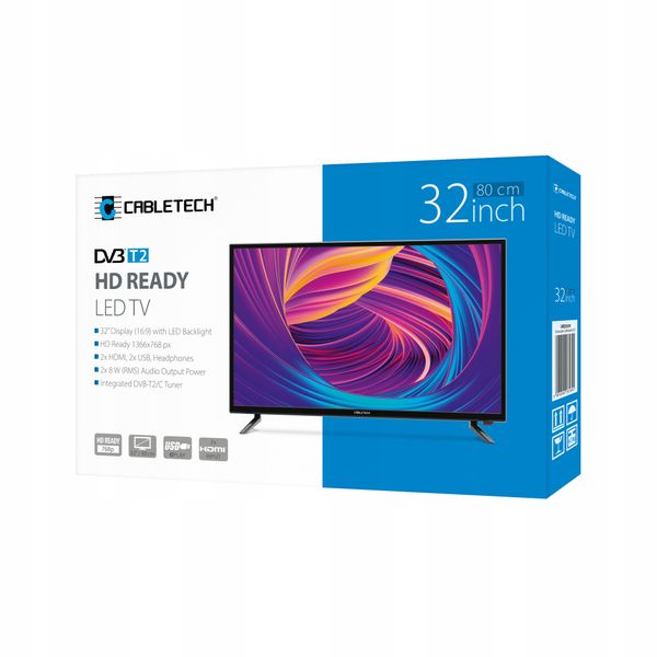 Telewizor 32 cale HD 2x USB 2x HDMI DVB-T2 HEVC 265 zdjęcie 15