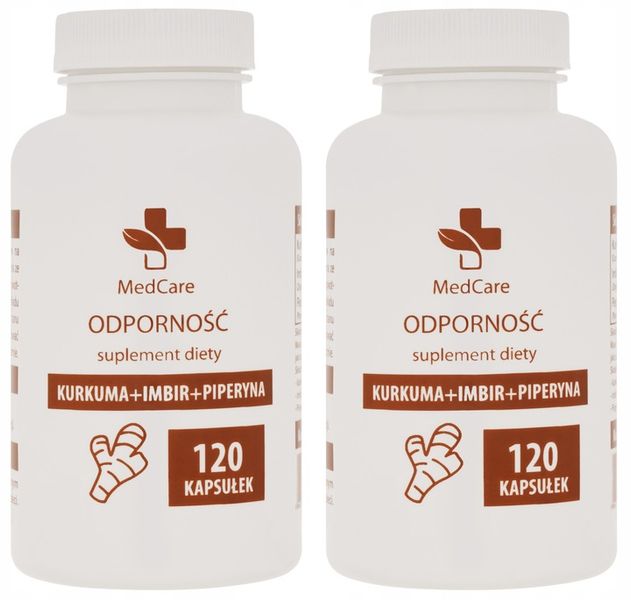 Odporność - BIO KURKUMA + IMBIR + PIPERYNA 240 kaps po 650mg kurkumina zdjęcie 1