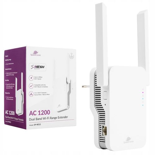 Wzmacniacz WiFi Sygnału 5Ghz MOCNY Repeater Spacetronik SP-RE12 1.2 Gb/s na Arena.pl