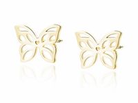 Delikatne pozłacane srebrne kolczyki celebrytki ażurowe motylki motyle butterfly srebro 925 Z1835EG
