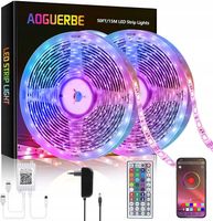 TAŚMY LED 2 X 5 METRÓW AOGUERBE RGB Z PILOTEM I APLIKACJĄ DO STEROWANIA