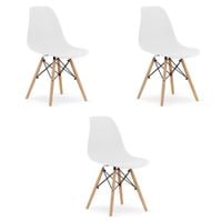 Krzesło białe skandynawskie OSAKA nogi bukowe 3 szt. do kuchni jadalni