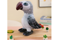 ND24_16846 Maskotka Pluszowa Papuga Szara 20 cm 5