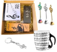 Zestaw dla Muzyka - Kubek Uwertura + Łyżeczki Muzyczne + Brelok Wiolinowy