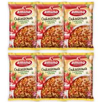 Amino Zupa błyskawiczna gulaszowa z wieprzowiną i papryką 59 g x 6 sztuk