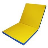 materac gimnastyczny Gamma 200x100 dwuczęściowy 8 cm niebiesko-żółty