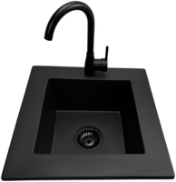 Zlewozmywak jednokomorowy FRENIT 12 czarny + bateria LUNA