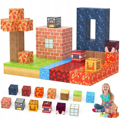 KLOCKI MAGNETYCZNE BUDOWLANE KREATYWNA ZABAWKA KLOCKI 100 ELEMENTÓW na Arena.pl