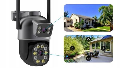 KAMERA ZEWNĘTRZNA OBROTOWA PODWÓJNA IP WiFi HD 5X ZOOM SMART DETEKCJA ALARM na Arena.pl