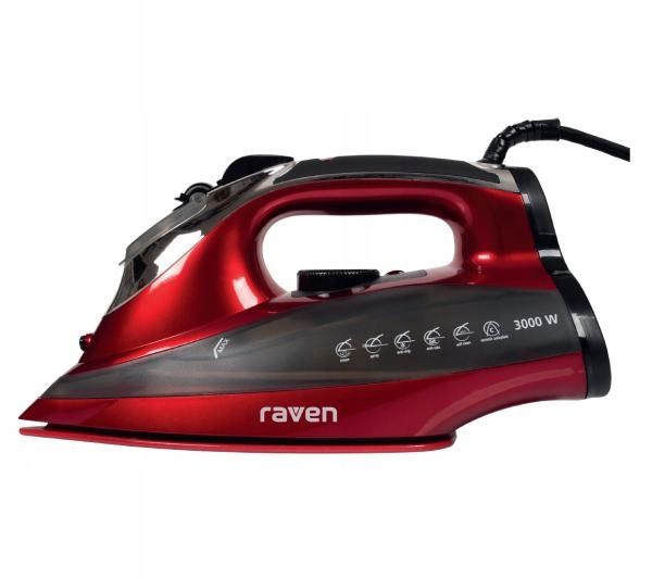 Żelazko parowe RAVEN EZ003X 3000W Blokada kapania Czerwone zdjęcie 1