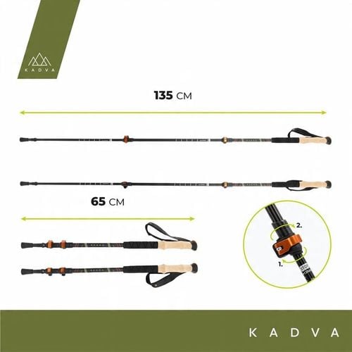 Kije turystyczne KADVA Kibo pomarańczowy 65-135cm SYSTEM QUICK LOCK na Arena.pl