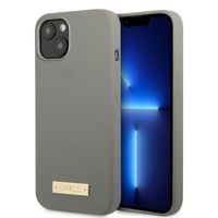 Guess GUHMP13MSPLG iPhone 13 6,1" szary/grey hard case Silicone Logo Plate
