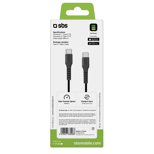 Kabel przewód USB-C - USB-C 3m - czarny na Arena.pl