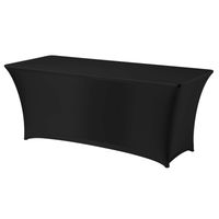 obrus prostokątny bez prasowania 183x760cm tkanina jersey czarny