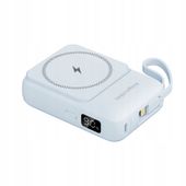 Powerbank indukcyjny Kruger Matz 10000 mAh Mag Safe z kablem niebieski