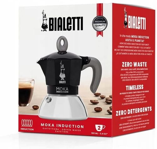 Kawiarka MOKA INDUCTION II 2tz BLACK 100ml BIALETTI indukcja na Arena.pl