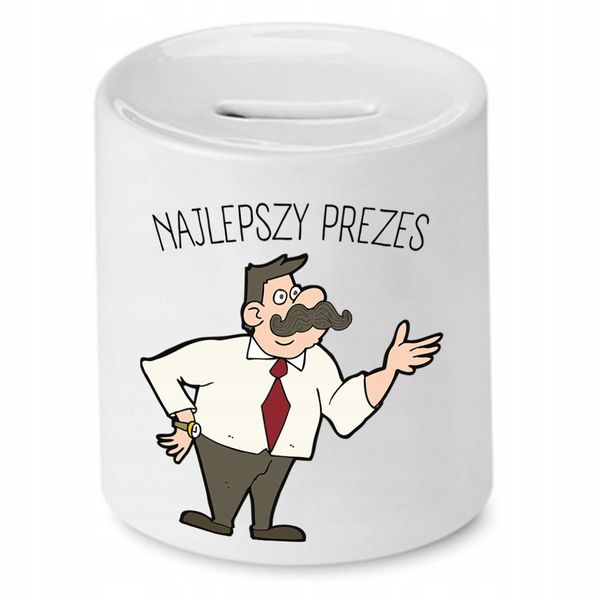 Dla Prezesa Viceprezesa Skarbonka Najlepszy Prezes Z Nadrukiem Ze Zdjęciem zdjęcie 1