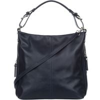 VERA PELLE torebka damska skórzana elegancka worek z paskiem V495 granatowa