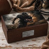 Drewniana urna pogrzebowa - teamatyczna, futbol amerykański