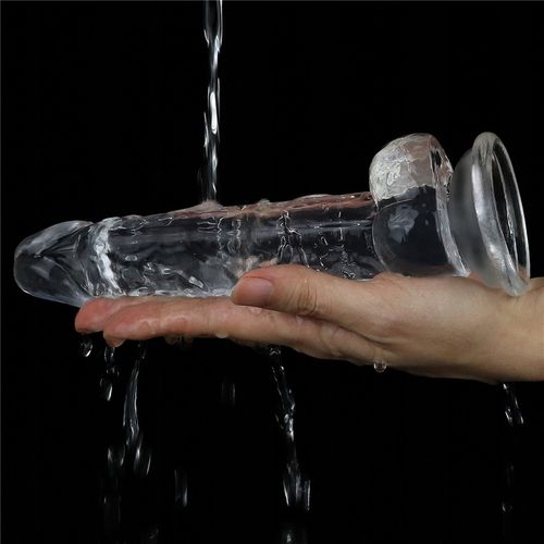 żelowe przezroczyste DILDO Z PRZYSSAWKĄ wodoodporne REALISTYCZNY penis 19cm na Arena.pl