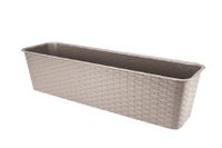 Doniczka skrzynka balkonowa RATTAN 59 cm na pelargonie surfinie tworzywo karmelowa taupe ciemny beż