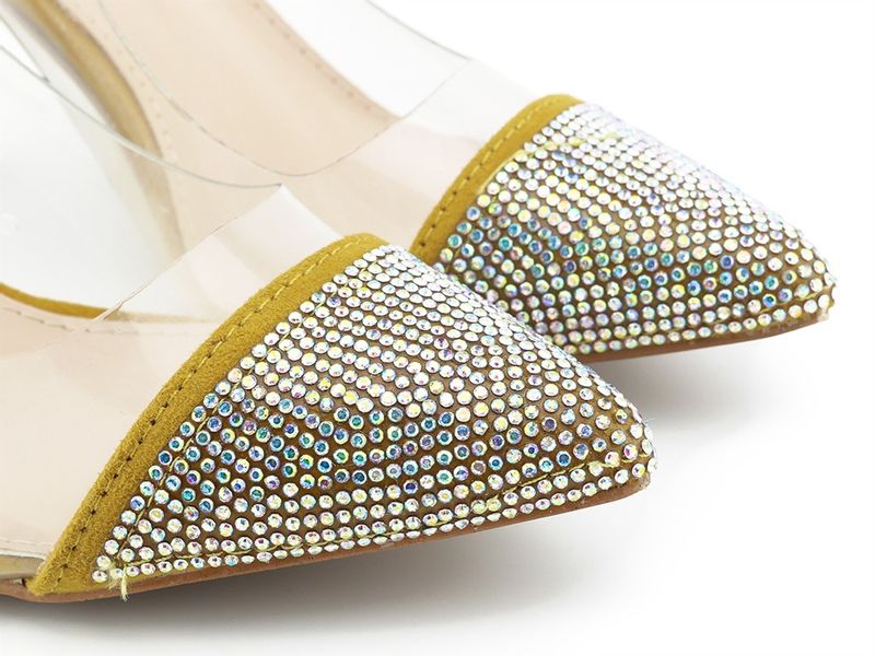 Szpilki damskie przeźroczyste z cyrkoniami 36 zdjęcie 3