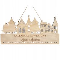 KALENDARZ ADWENTOWY ŚWIĄTECZNE MIASTO BAZA NA ZAWIESZKI PREZENT DLA DZIECKA