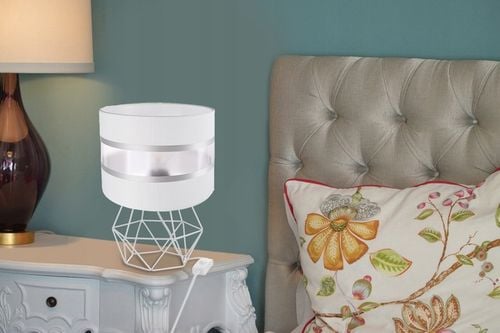 LAMPKA NOCNA STOŁOWA BIURKOWA LAMPA ABAŻUR LOFT E27 LED NOWOCZESNA na Arena.pl