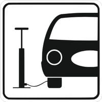 Tabliczka informacyjna 10x10 cm Grawer piktogram Pompowanie opon