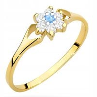 ZŁOTY PIERŚCIONEK 333 KWIATEK z CYRKONIAMI r.15